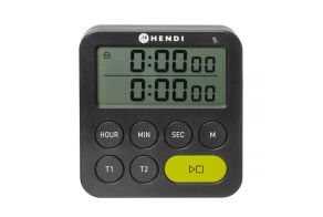 Double timer, HENDI, Black, 82x20x(H)86mm