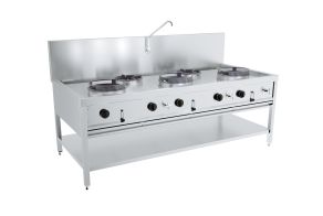 GAS WOK TABLE 3X17KW + 2X9KW