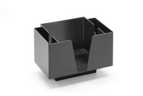 Napkin holder - 3 compartments, BarUp, Black, 193x143x(H)136mm