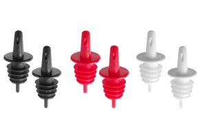 Free flow pourers, BarUp, 2 black, 2 white, 2 red, Red, 6 pcs