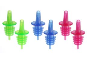 Free flow pourers, BarUp, 2 blue, 2 red , 2 green, Red, 6 pcs