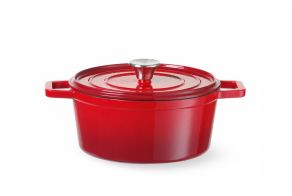 Cast iron casserole enamelled, HENDI, 3,7L, Red, 317x240x(H)105mm