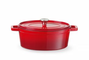 Cast iron casserole enamelled, HENDI, 4,4L, Red, 365x290x(H)115mm