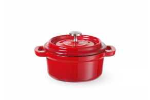 Cast iron casserole enamelled, HENDI, 0,27L, Red, 130x100x(H)48mm