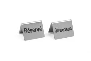 Table sign Reserved - 4 pcs, HENDI, Réservé, 50x35x(H)40mm