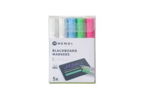 Blackboard markers 6 mm, HENDI, 1 pink, 1 green, 1 blue and 2 white markers