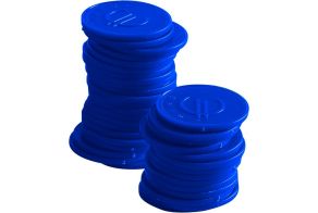 Coin tokens – 100 pcs., BarUp, Blue, 100 pcs., ?25mm