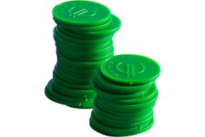 Coin tokens – 100 pcs., BarUp, Green, 100 pcs., ?25mm