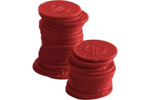 Coin tokens – 100 pcs., BarUp, Red, 100 pcs., ?25mm