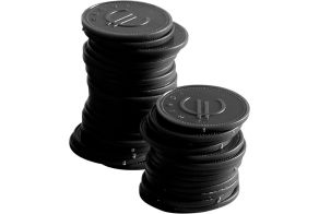 Coin tokens – 100 pcs., BarUp, Black, 100 pcs., ?25mm