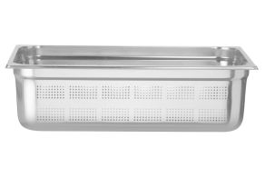 Container GN 1/1 perforated, HENDI, Profi Line, GN 1/1, 21L, Light grey, (H)150mm