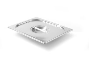 Lid for GN containers with soup/sauce ladle recess, HENDI, Kitchen Line, GN 1/2, 265x325mm