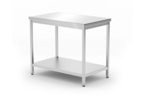 Central table with shelf – bolted, depth 600 mm, HENDI, Kitchen Line, 1000x600x(H)850mm