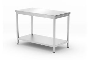 Central table with shelf – bolted, depth 600 mm, HENDI, Kitchen Line, 1200x600x(H)850mm