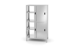Pass-through cupboard with partition and sliding doors – bolted, HENDI, Kitchen Line, 800x500x(H)1800mm