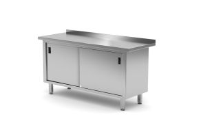 Wall table cabinet with sliding doors – welded, HENDI, Profi Line, 1600x600x(H)850mm