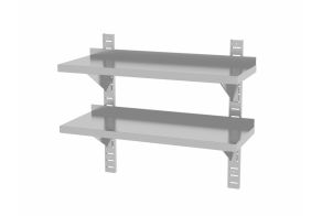 Double wall shelf, adjustable, with 2 brackets, HENDI, 800x300x(H)600mm