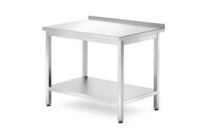 Wall table with a shelf – bolted, depth 700 mm, HENDI, Kitchen Line, 1000x700x(H)850mm
