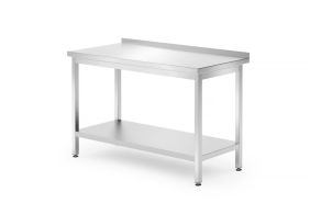 Wall table with a shelf – bolted, depth 700 mm, HENDI, Kitchen Line, 1200x700x(H)850mm