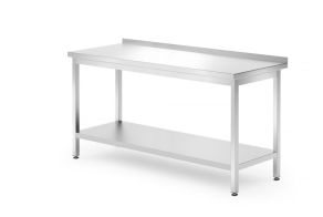 Wall table with a shelf – bolted, depth 700 mm, HENDI, Kitchen Line, 1600x700x(H)850mm