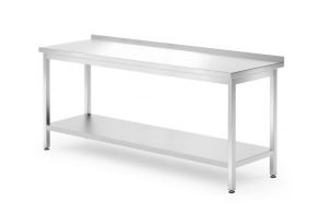 Wall table with a shelf – bolted, depth 700 mm, HENDI, Kitchen Line, 1800x700x(H)850mm