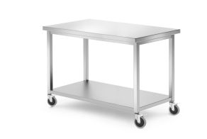 Mobile table, with shelf – screwed, HENDI, Kitchen Line, 1200x600x(H)850mm