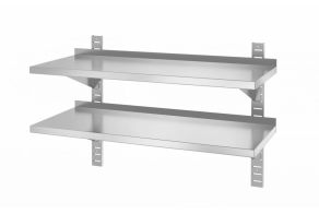Double wall shelf, adjustable, with 2 brackets, HENDI, 1000x400x(H)600mm