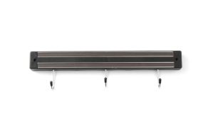 Knife magnet with hooks, HENDI, 3 hooks, Black, (L)340mm