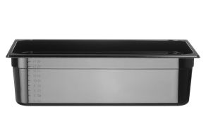 Container GN 1/1 black polycarbonate, HENDI, Profi Line, GN 1/1, 21L, Black, 530x325x(H)150mm