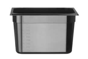 Container GN 1/2 black polycarbonate, HENDI, Profi Line, 12,5L, Black, 325x265x(H)200mm