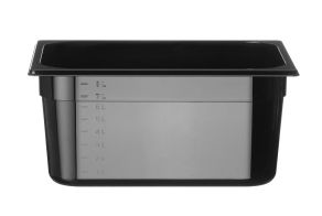 Container GN 1/2 black polycarbonate, HENDI, Profi Line, GN 1/2, 9,5L, Black, 325x265x(H)150mm