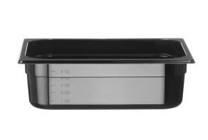 Container GN 1/2 black polycarbonate, HENDI, Profi Line, GN 1/2, 6,5L, Black, 325x265x(H)100mm