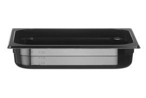 Container GN 1/2 black polycarbonate, HENDI, Profi Line, GN 1/2, 4L, Black, 325x265x(H)65mm