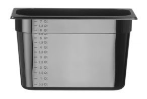 Container GN 1/3 black polycarbonate, HENDI, Profi Line, GN 1/3, 7,8L, Black, 325x176x(H)200mm