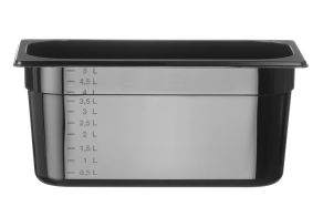 Container GN 1/3 black polycarbonate, HENDI, Profi Line, GN 1/3, 5,7L, Black, 325x176x(H)150mm