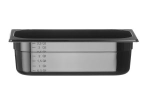 Container GN 1/3 black polycarbonate, HENDI, Profi Line, GN 1/3, 4L, Black, 325x176x(H)100mm