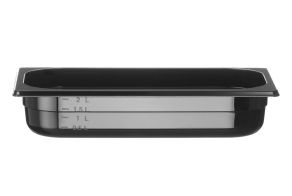 Container GN 1/3 black polycarbonate, HENDI, Profi Line, GN 1/3, 2,5L, Black, 325x176x(H)65mm