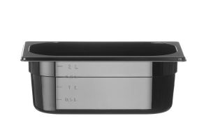 Container GN 1/4 black polycarbonate, HENDI, Profi Line, GN 1/4, 2,8L, Black, 265x162x(H)100mm