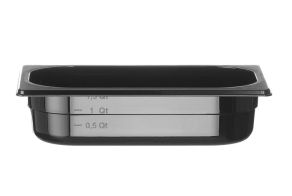 Container GN 1/4 black polycarbonate, HENDI, Profi Line, GN 1/4, 1,8L, Black, 265x162x(H)65mm