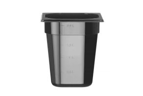 Container GN 1/6 black polycarbonate, HENDI, Profi Line, GN 1/6, 3,4L, Black, 176x162x(H)200mm