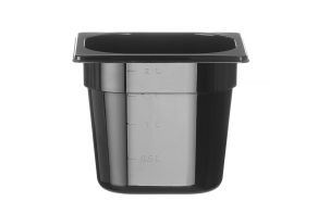 Container GN 1/6 black polycarbonate, HENDI, Profi Line, GN 1/6, 2,4L, Black, 176x162x(H)150mm