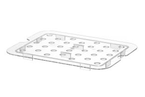Perforated drip shelf for GN containers polycarbonate, HENDI, Profi Line, GN 1/2, Transparent, 265x206mm