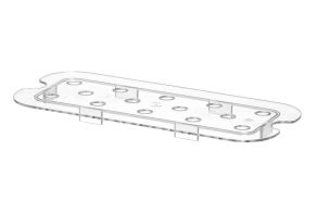 Perforated drip shelf for GN containers polycarbonate, HENDI, Profi Line, GN 1/3, Transparent, 266x116mm
