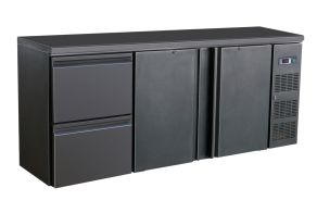 BARCOOLER BLACK 2 DOORS AND 2 DRAWERS