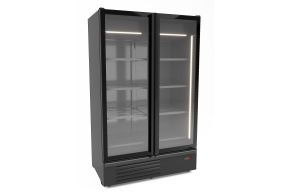 FREEZER 2 GLASS DOORS BLACK 1230L