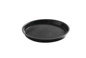 Serving tray, round, non-slip, high rim, black, HENDI, ?320x(H)37mm