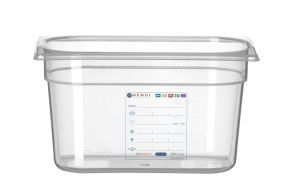 Container GN 1/4 HACCP, HENDI, GN 1/4, 4L, Transparent, 265x162x(H)150mm