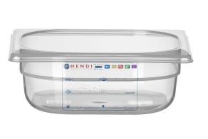 Container GN 1/6 HACCP, HENDI, GN 1/6, 1L, Transparent, 176x162x(H)65mm