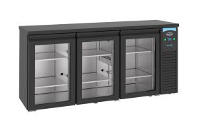 BARCOOLER BLACK 3 GLASS DOORS