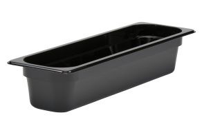 100mm Deep 2/4 Black Polycarbonate GN Pan